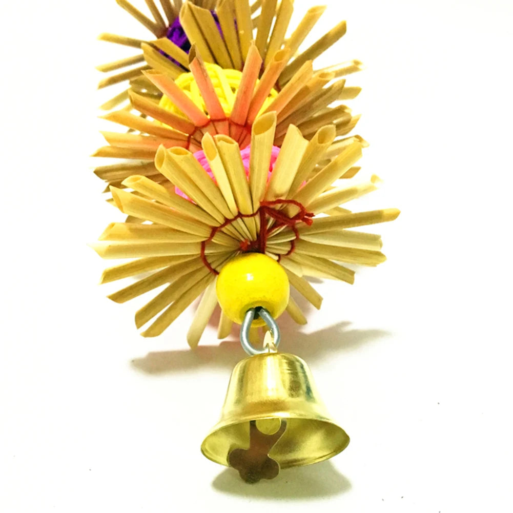 Pet Bird Parrot Hanging Toys Nipple Swing Chain Cage Stand Molar Parakeet Chew Toy Decoration Pendant Ornament Bird Accessories