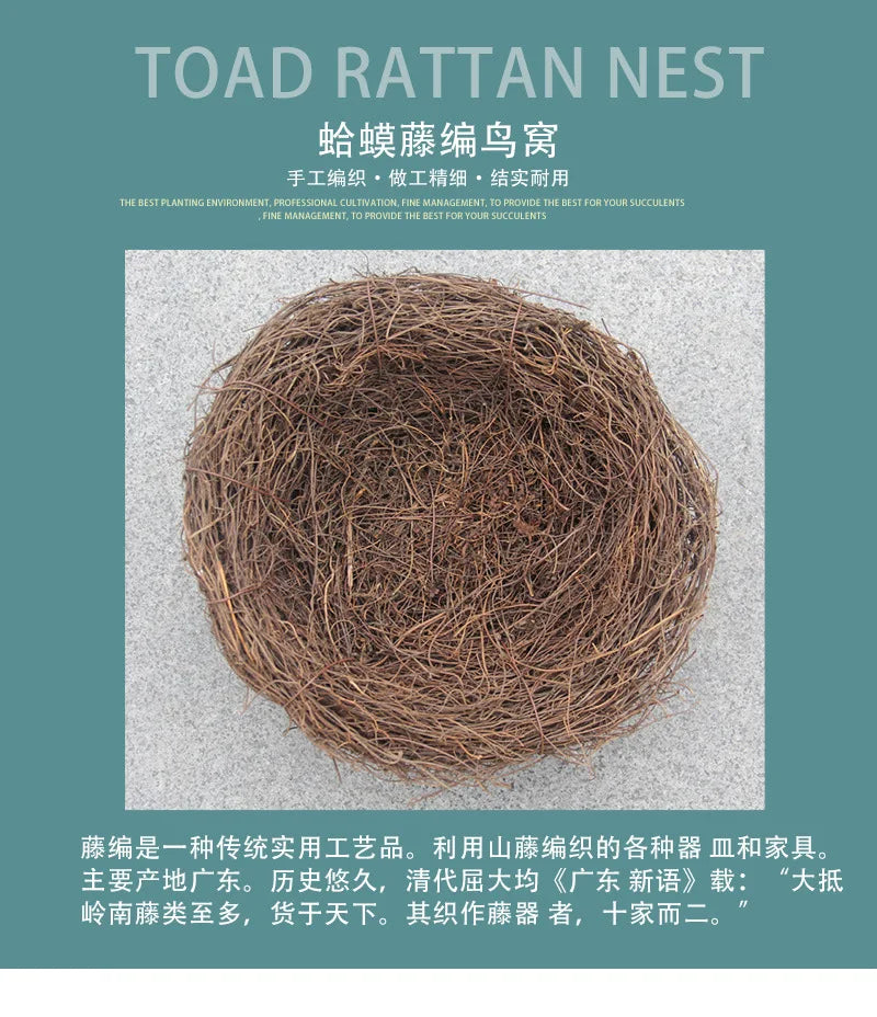 Round Rattan Bird Nest Easter Handmade DIY Craft Vine Simulation Bird Nest Egg Decor Props Home Garden Window bird house