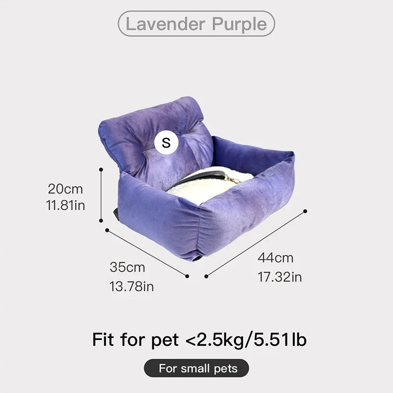 Dog Car Seat Bag Short Plush Detachable Pet Travel Backpack Pet Handbag Carrier Bag Lightweight Cat Foldable Dog Bag