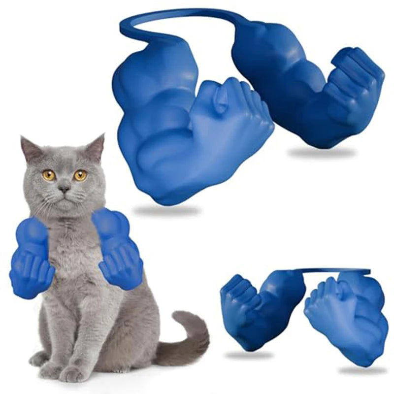 Funny Cat Muscle Arm Clothing Decoration Props 3D Printed Pet Interactive Neck Hanging Toy Role-playing Accessories Birthday Toy