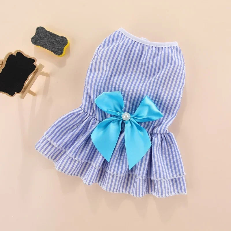 Sweet Bunny Rabbit Skirt Summer Pet Dress for Small Animals Stripe Plaid Puppy Dog Cat mascotas Clothes Clothing estidos perrita