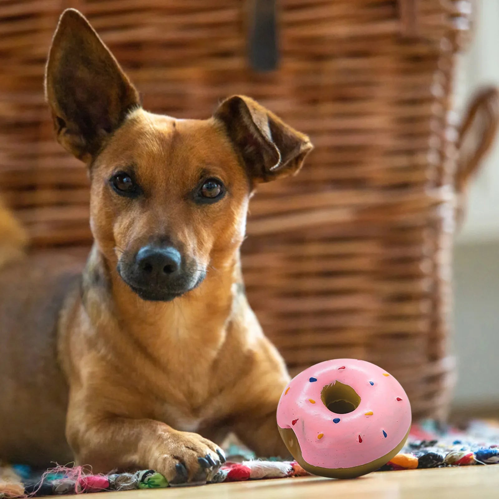 1PC Donut Dog Chew Toy Sound Toys Simulation Donuts Grinding Cleaning Tooth Relief Dog Toys Игрушки Для Собак Mascotas Perro