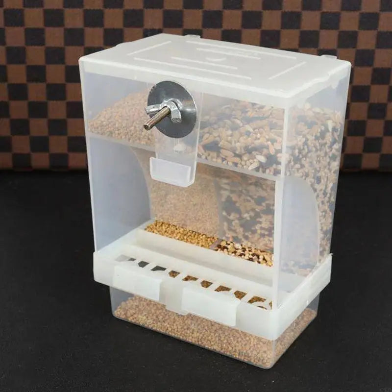 C90A Acrylic Bird Feeder Large Capacity Clear Container Automatic Dispenser