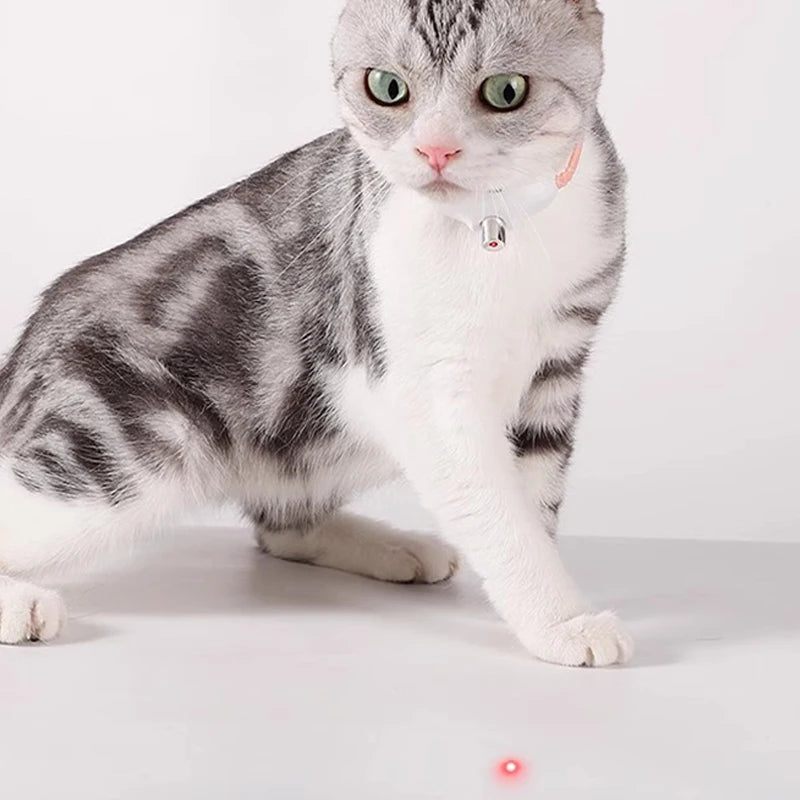 Smart Cat Toy LED Laser Cat Teasing Toy USB Rechargeable Cat Toy Adjustable Magic Cat Collar Kitten Playing Toy Cat Accessories