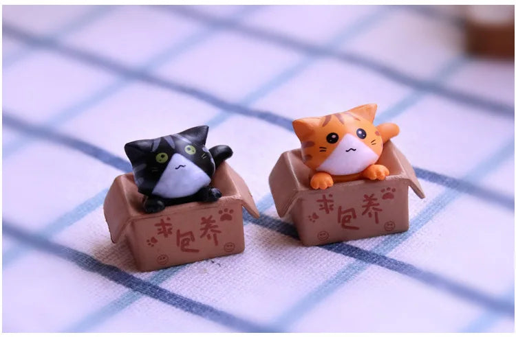 Kawaii Mini Cat Ornament Garden kitten statue Gift For Kids Children Baby Room Decoration Toy Miniature Figurines Home Decor