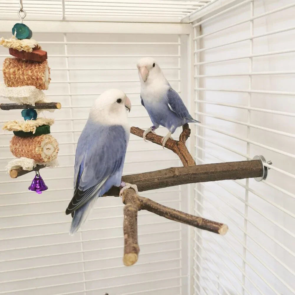 Multi Stand Branch Parrot Perch Bird Cage Toys Natural Bird Perch Stand for Small Budgies Conure Parrot Parakeets Bird Toy