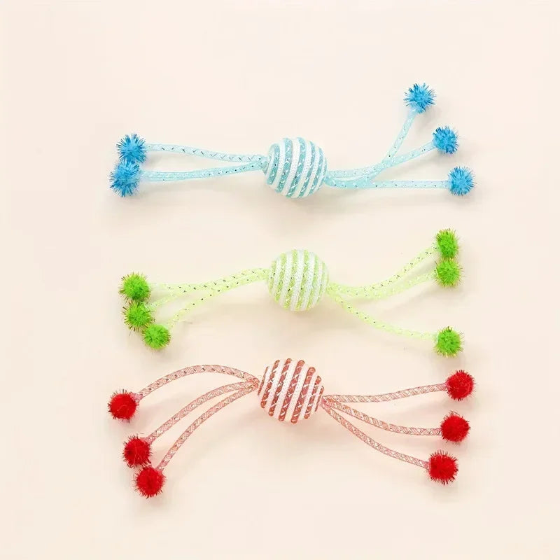 Interactive Cat Toy Ropes Ball Toys For Pet Dogs Kittens Teasing Bite-resistant Toys   gatos