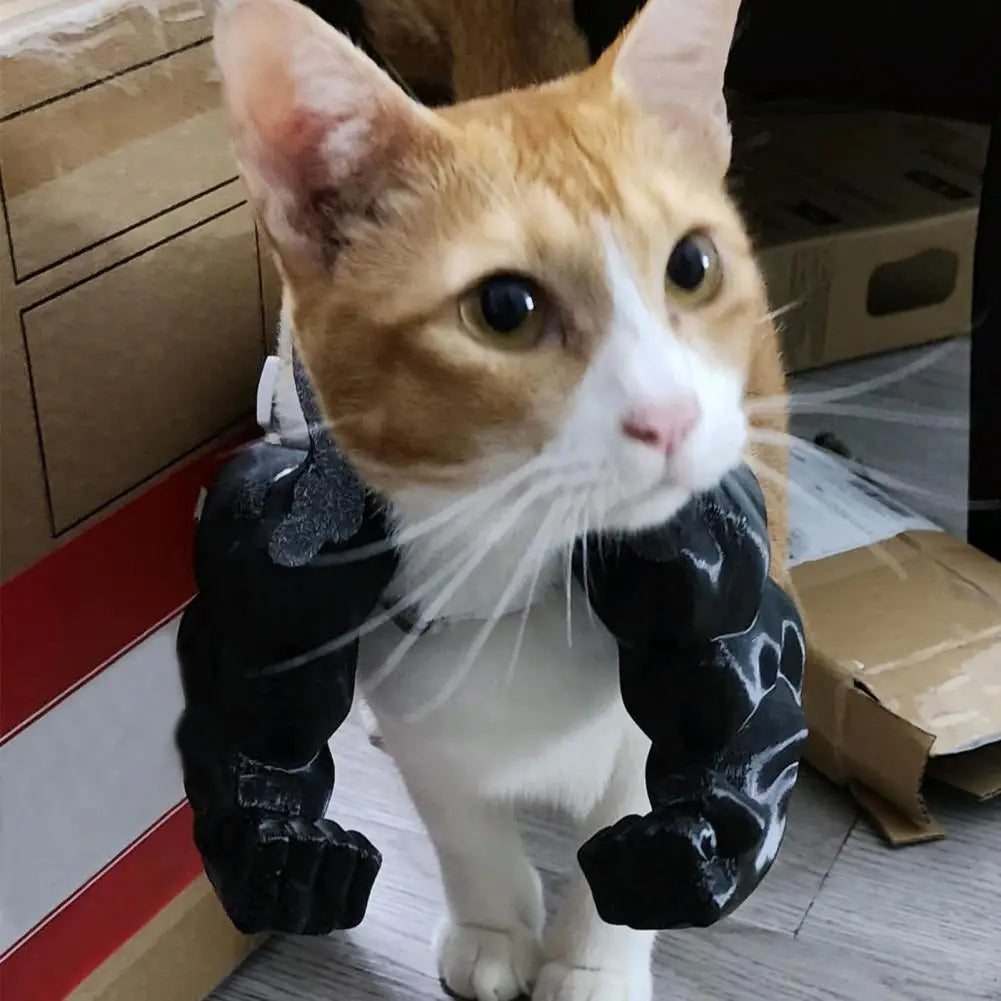 Funny Cat Neck Hanging Decor Muscle Arm Costume 3D Printed Cat Arm Prop Halloween Party Accessory for Cat Lover Gifts