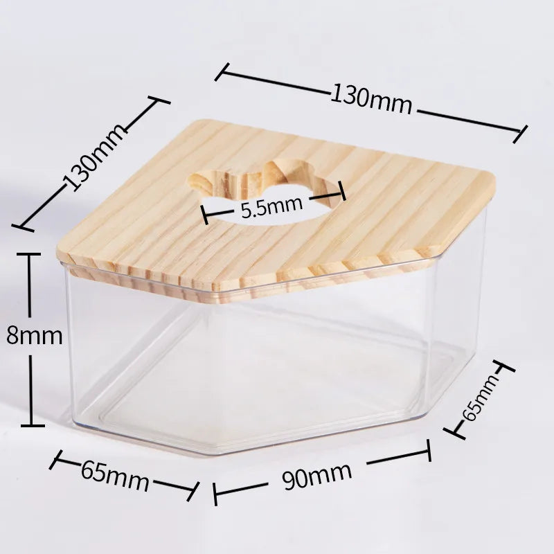 Hamster Bathroom House Sandbox Full Transparent Urine Sand Basin Golden Bear S/L Hamster Bath Toilet Bathroom Container
