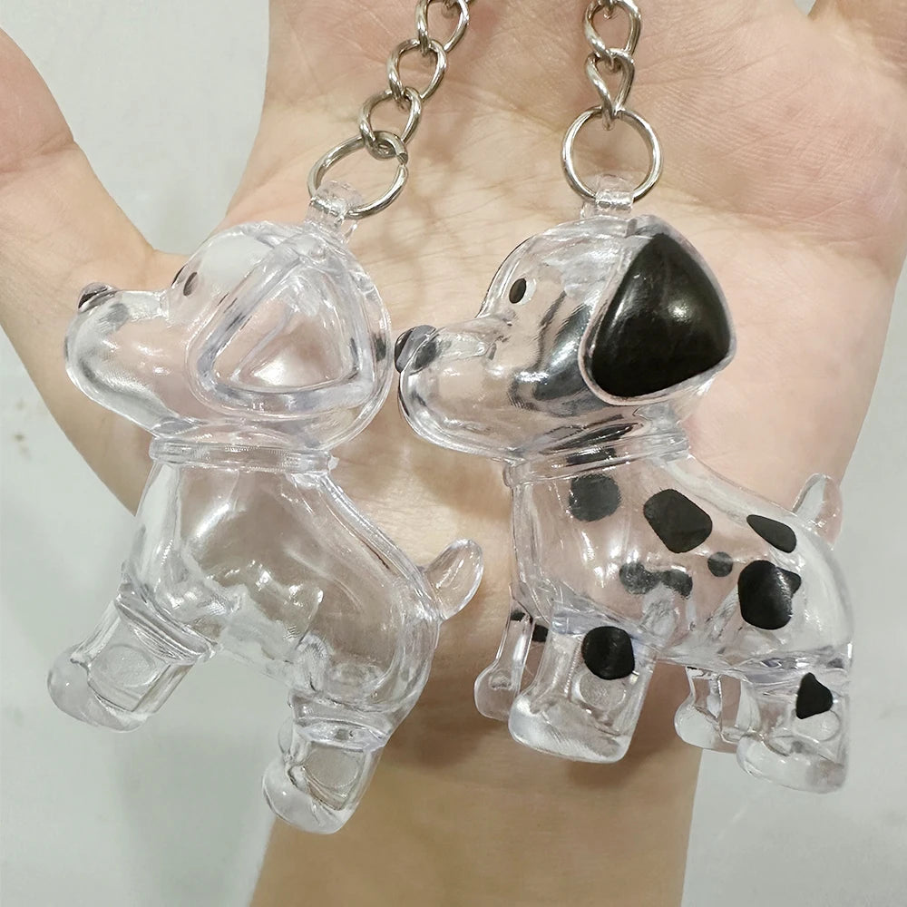 Cat Dog Keychain Pet Hair Storage Box Cute Pets Hair Fur Collection Memory DIY Pendants Bag Decoration Hanging Souvenirs Gift