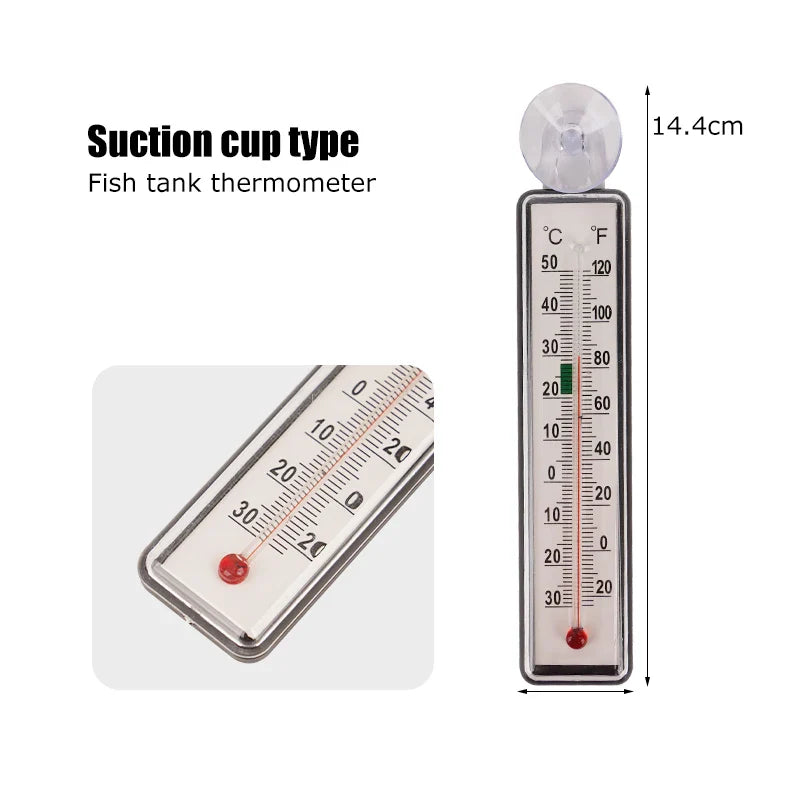 8 Styles Cordless Aquarium Thermometer Lcd Digital External Thermometer Glass Thermometer Fish Tank Mini Suction Cup Thermometer