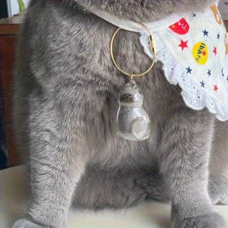 1/3pcs Transparent Cat Memorial Capsules Pet Hair Keepsake Box with Hanging Loop for Cat Lovers Gift Pendant Keychain Pet Access