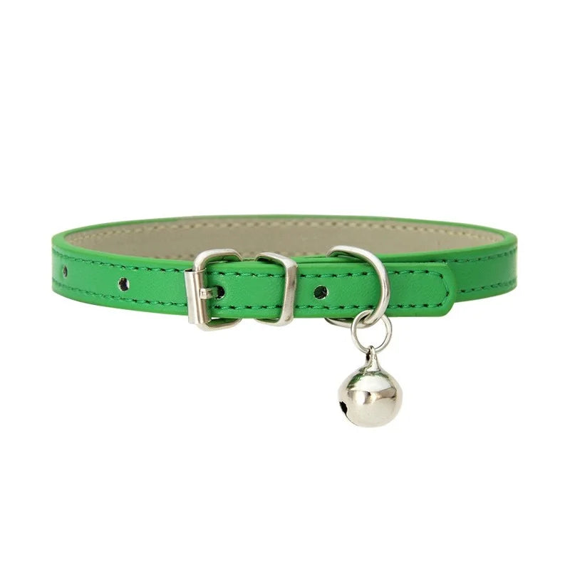 Dog Collar Pu Leather Collar Leash Pet Dog Collar Pet Supplies Cat Collar with Bells Dog Collar Chihuahua Dog Collar Cat Collar