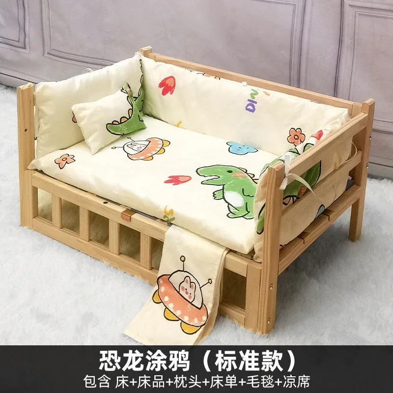 Off the Ground Solid Wood Pet Bed Four Season Universal Dog Bed Small to Large Teddy Bed at Special Price