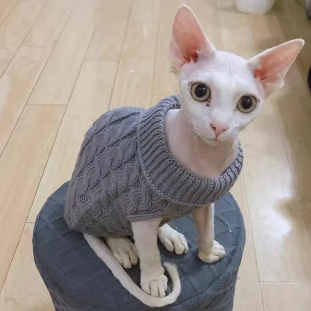 Cat Puppy Sweaters Autumn Winter Pet Knitted Sweater Jumper for Small Dogs Cats Kitten Pullovers Sphynx Clothing ropa para gatos
