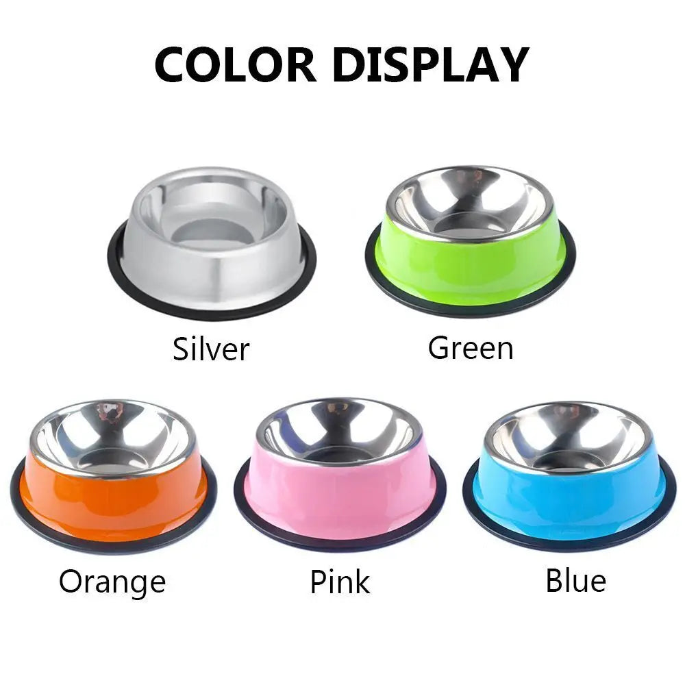 Stainless Cat Bowls Pet Steel Bowl Set Food Water Bowl for Dogs and Cats Anti-skid Cats Supplies