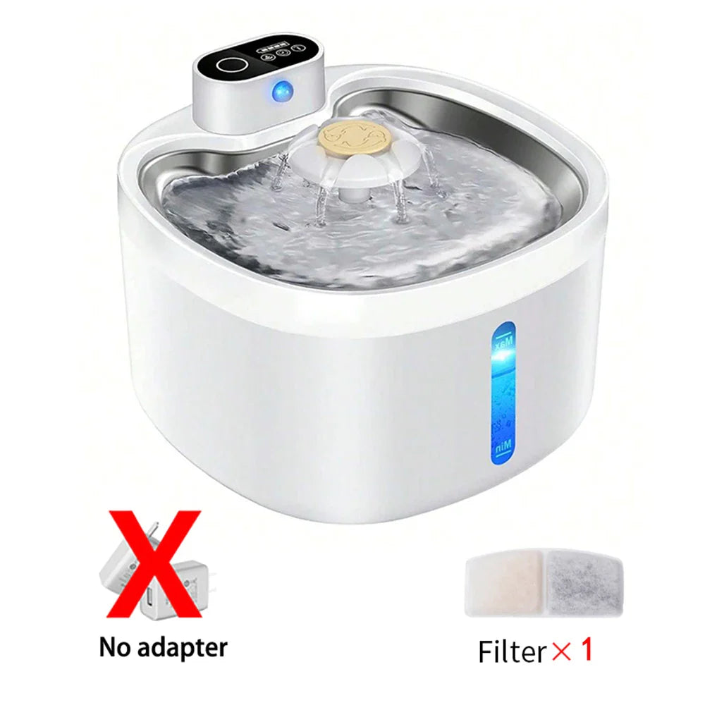 2.6L Wireless Charging Automatic Water Fountain  Intelligent Pet Water Dispenser With Filter Drinking Fountain For Cats Dogs