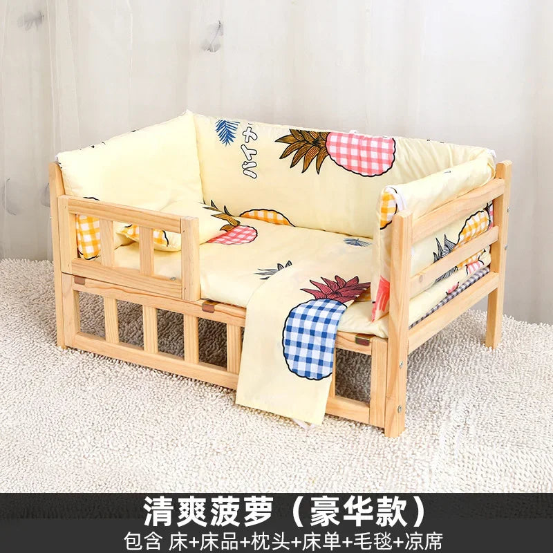 Off the Ground Solid Wood Pet Bed Four Season Universal Dog Bed Small to Large Teddy Bed at Special Price