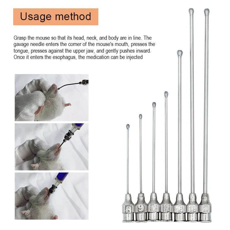 1Pcs Birds Feeding Syringe Tube Nozzle Rats and Mice/Parrots/Birds/Poultry/Pets Elbow Gavage Needles Gastric lavage needle