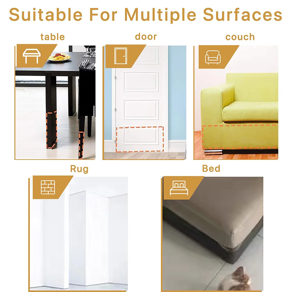 Cat sofa protector 4 pieces Anti-cat scratching furniture protector Cat furniture protector Double-sided sofa anti-scratch tape