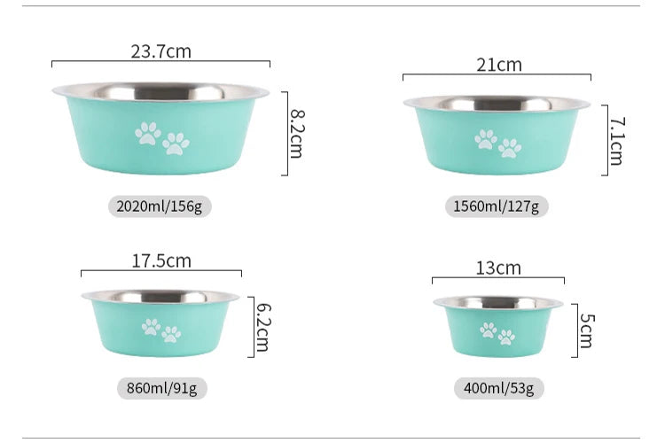 Cute Dog Bowls for Medium Large Dogs Feeding Bowls Water Bowls Stainless Steel Small Dog Food Bowl Elevated Raised Pet Feeders