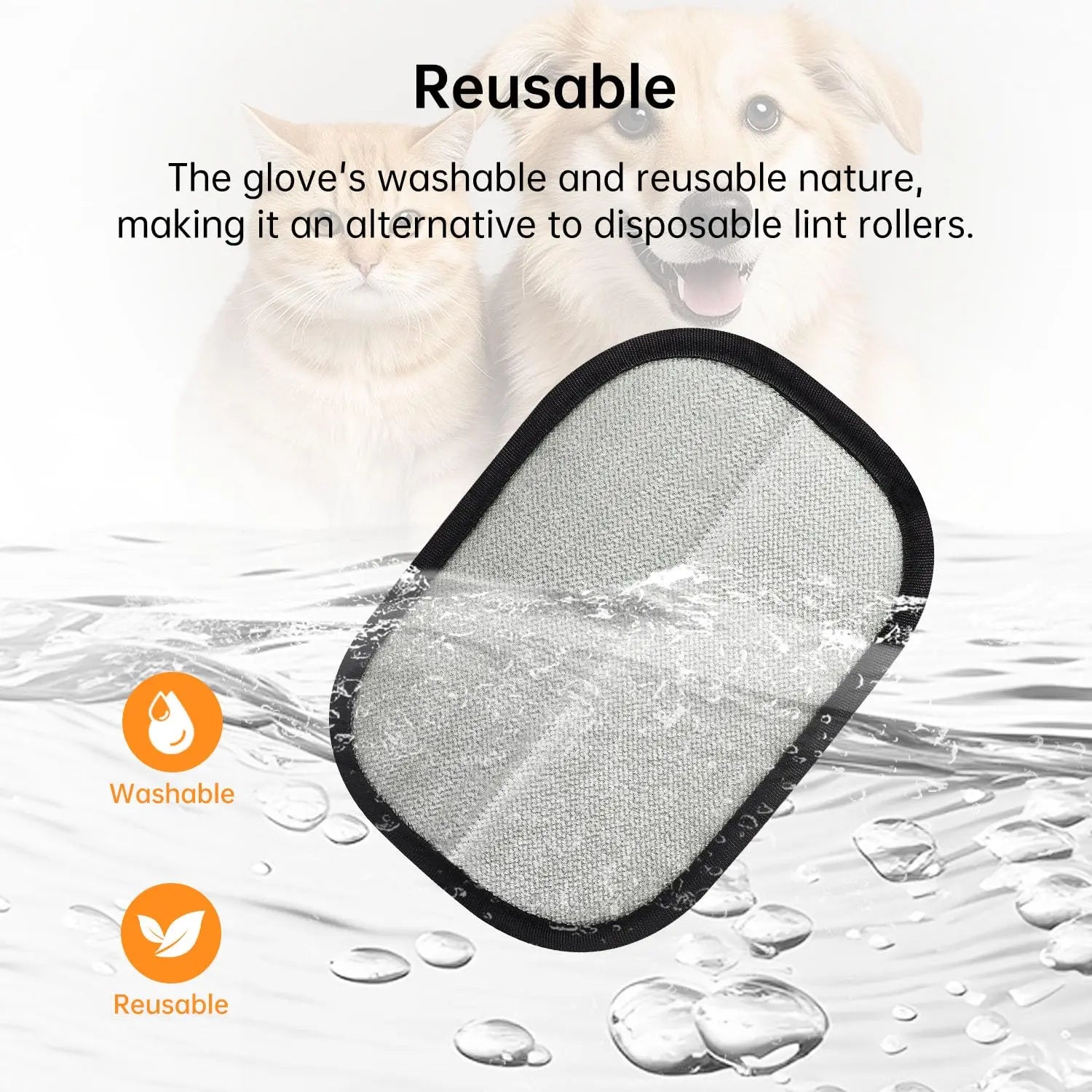 Pet Hair Removal Glove Brush, 2025 New Reusable Cat Dog Electrostatic Hair Remover Grooming Glove Tool, for Furniture, Cloth Car