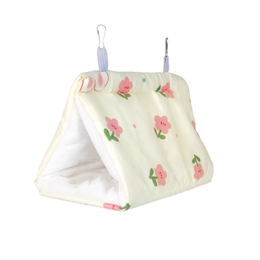 Easy to Use Soft Parrot Warm Hammock Cartoon Cute Pet Sleeping Bed Thickened Triangular Cotton Nest Pet Supplies