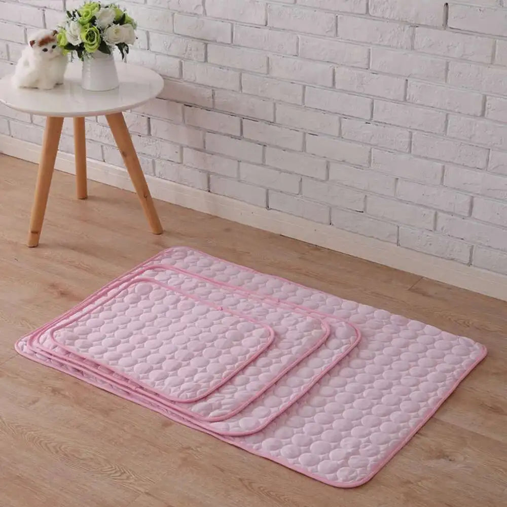 Cooling Dog Mat Summer Pad Mat For Dogs Cat Ice Silk Blanket Sofa Breathable Pet Dog Bed Summer Washable For Small Large Dog Cat