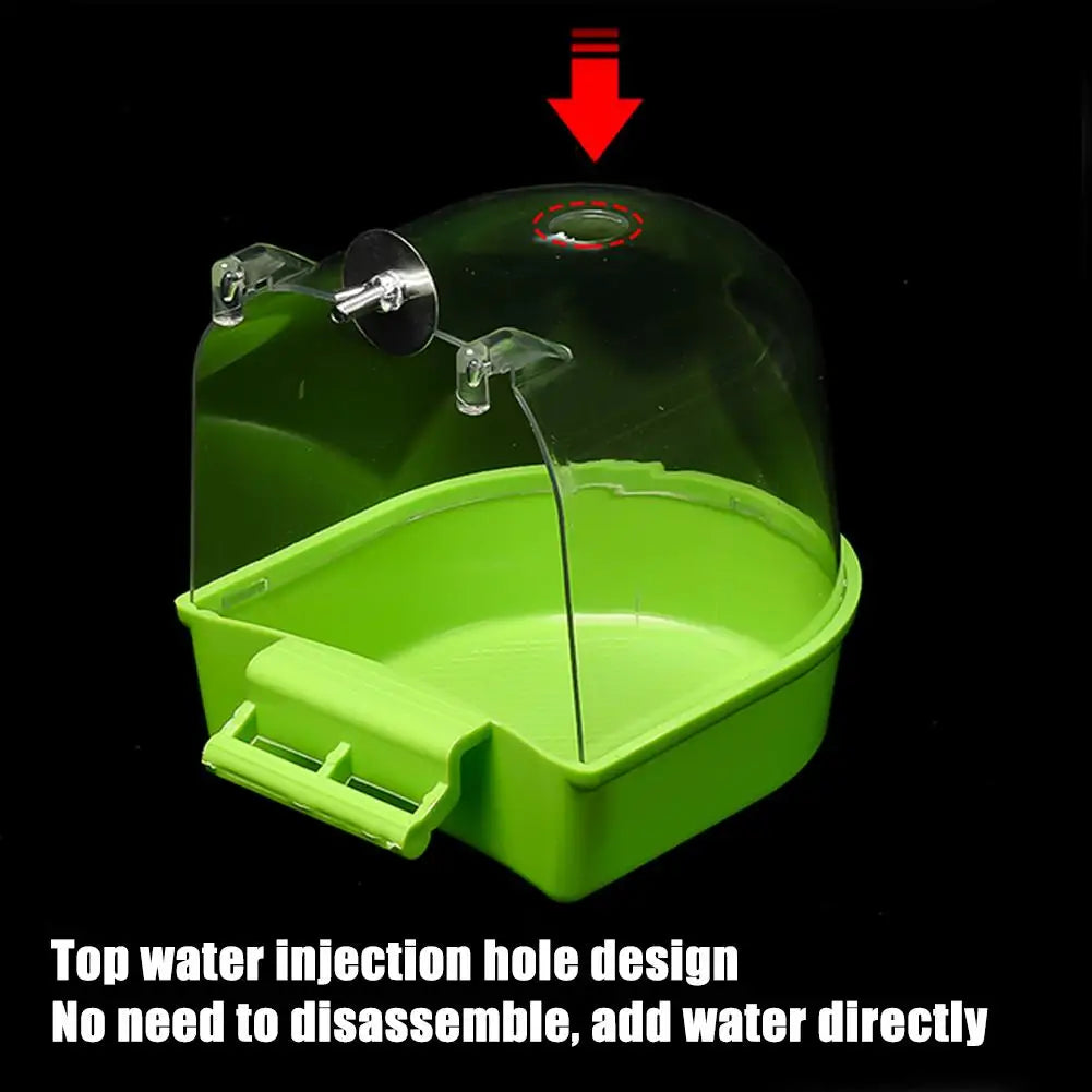 Hanging Bird Bath Cube Parrots Bathtub Bath Shower Box Cage Accessory for Little Bird Canary Budgerigar Cockatiel Lovebird Boxes