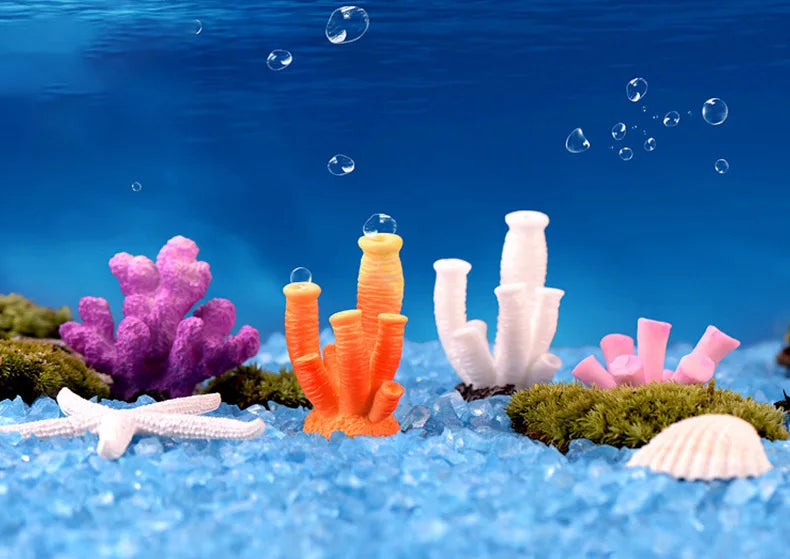 수족관 Simulation Resin Coral Ornaments Fish Tank Artificial Desktop Adornment Cute DIY Aquarium Background Landscape Decoration