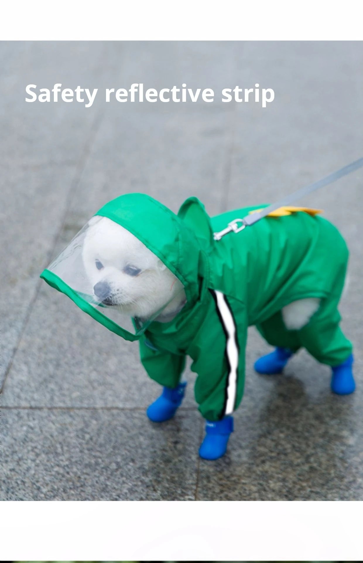 Cartoon Dog Raincoat Waterproof Medium Small Dog Rain Coat Jacket Reflective Adjustable Pet Dog Raincoat with Hood Pet Supplies