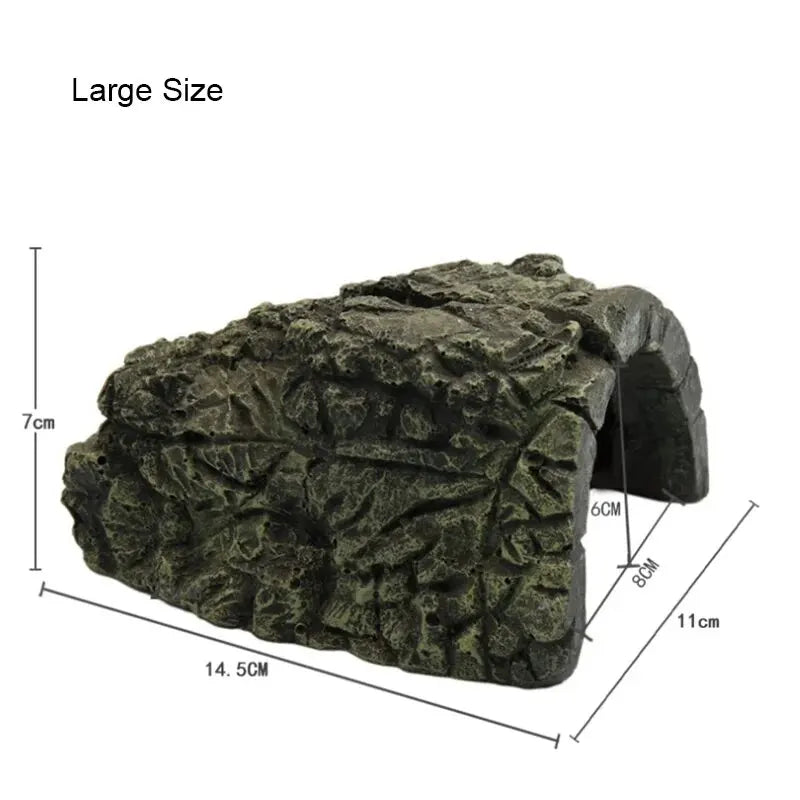 Resin Aquarium Decoration Resin Aquatic Fish Tank Ornament Decor Artificial Reptile Terrarium Turtle Shelter Cave Accessories