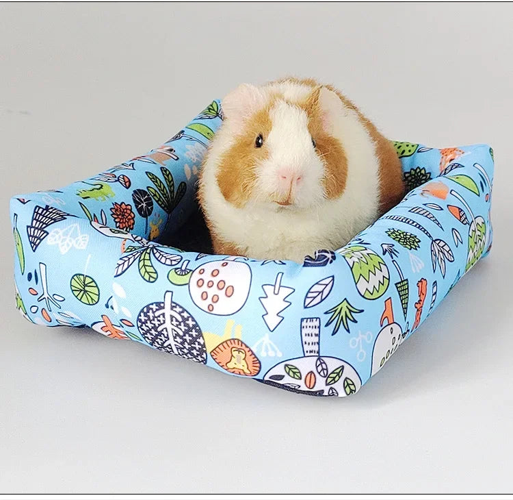Summer Small Pets Cool Nest Puppy Kitten Rattan Mat Cute Print Pet Cooling Mat for Guinea Pig Hamster Chinchilla Small Cage