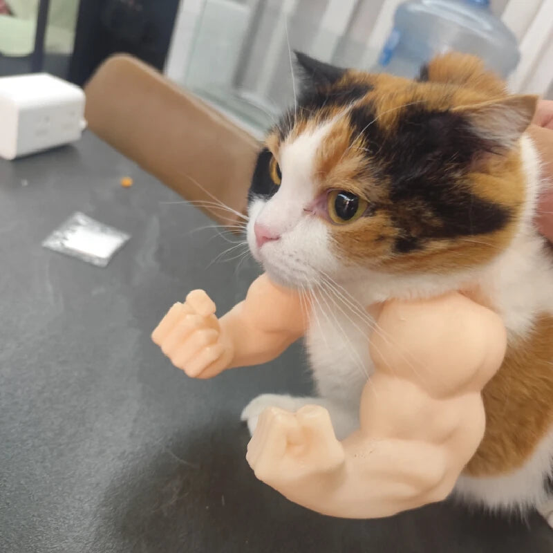 Cat Muscle Arm 3D Printed Neck Arm With Muscle Pet Cosplay Costume Accessories For Halloween Birthday Party Supplies Pet Product