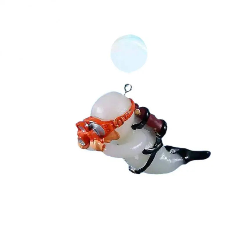 Fish Aquarium Diver Ornaments Mini Diver Simulated Floating Frogman Kawaii Miniature Figures For Fish Tank Scene Decorations