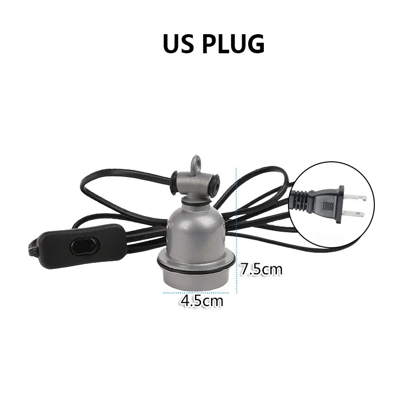 Reptile Heat Lamps Holder Insulated E27 Ceramic Socket for Reptiles Heat Lamps Holder Amphibious Terrarium Lighting Accessories