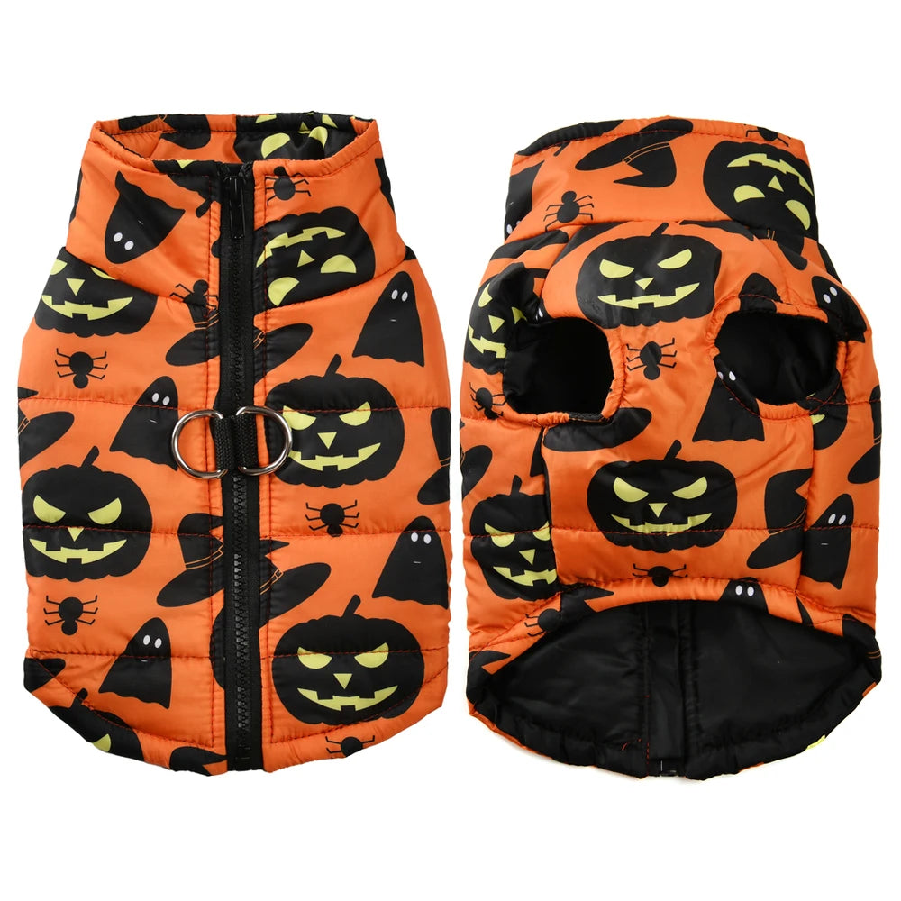 Halloween Dog Clothes Winter Warm Puppy Vest Jacket For Small Dogs Cats Outdoor Waterproof Pet Coat Chihuahua Costume Apparel