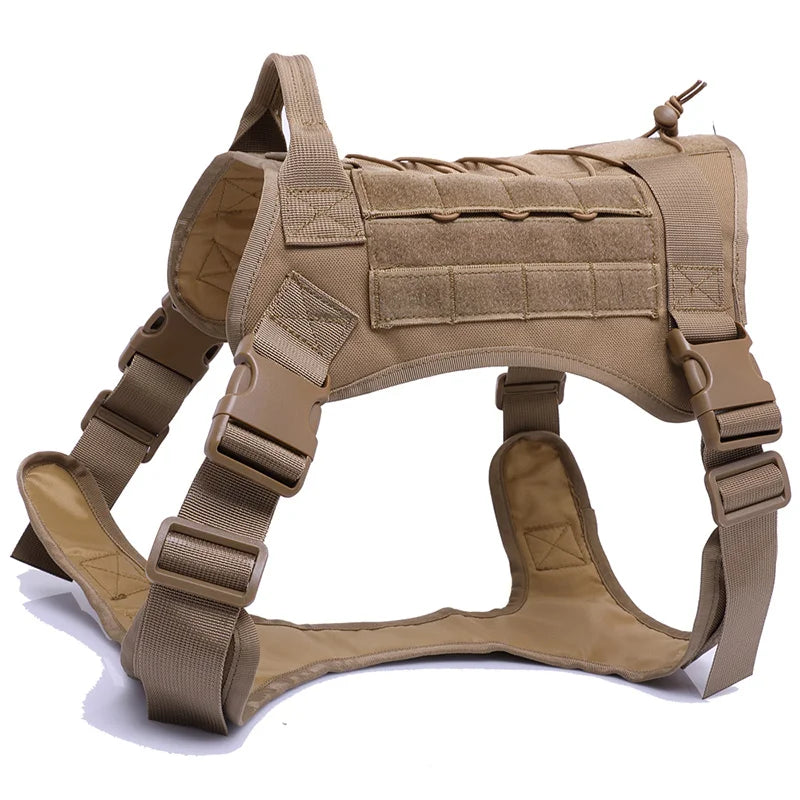 Tactical Dog Harness Leash Collar for Medium Large Dogs Military Pet Vest Adjustable Service Dog Harnesses For Training Walking