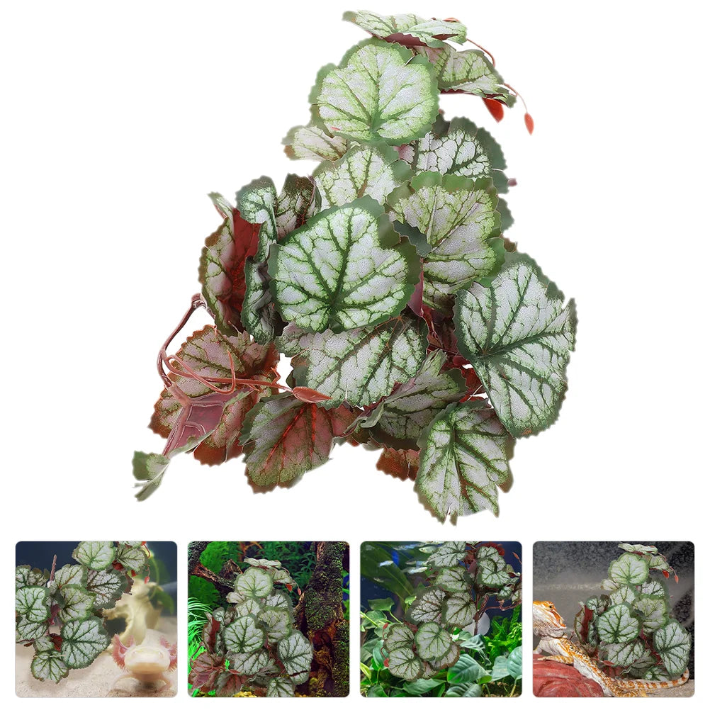 Hermit Crab Plants for Tank Suction Cups Hanging Vines Fake Aquarium Reptile Climbing Decor Plastic Artificial Indoor
