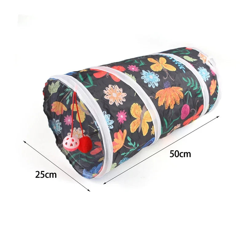 Collapsible Rainbow Cat Tunnel Pet Tube Play Toy Indoor Outdoor Kitty Puppy Toys for Puzzle Exercising Hiding Training Cat Toys