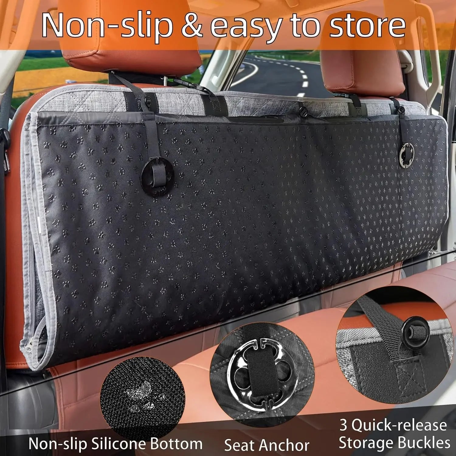 Car Dog Cushion Pet Car Rear Seat Cover Car Pet Seat Cushion Waterproof and Dirt-resistant