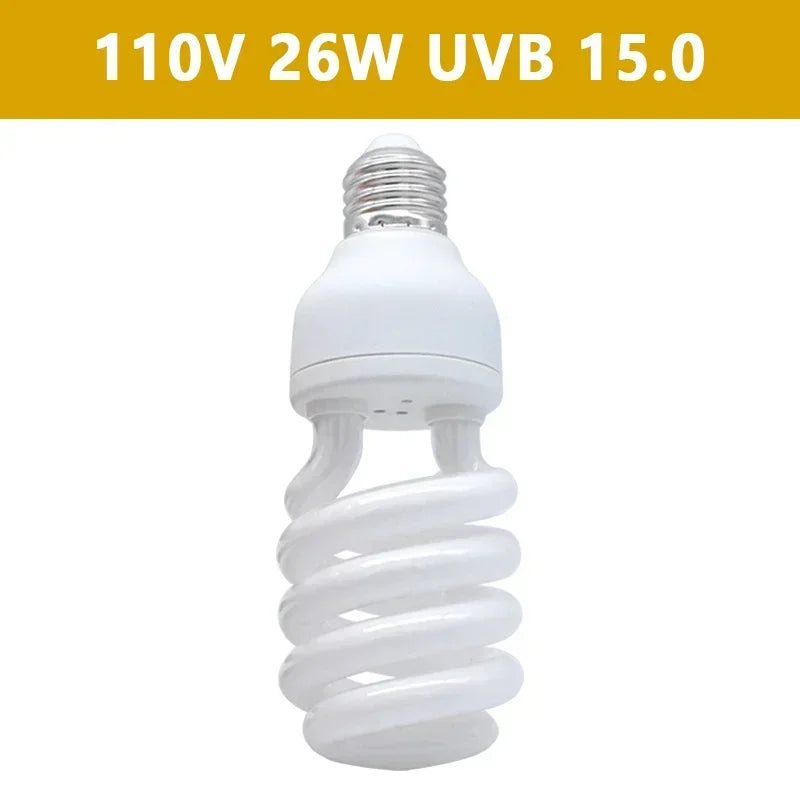 5.0/10.0/15.0 UVB Reptile Heating Lamp Lizard Calcium Supplement Lamp Energy Saving Light Bulb for Turtle Terrarium 110V/220V