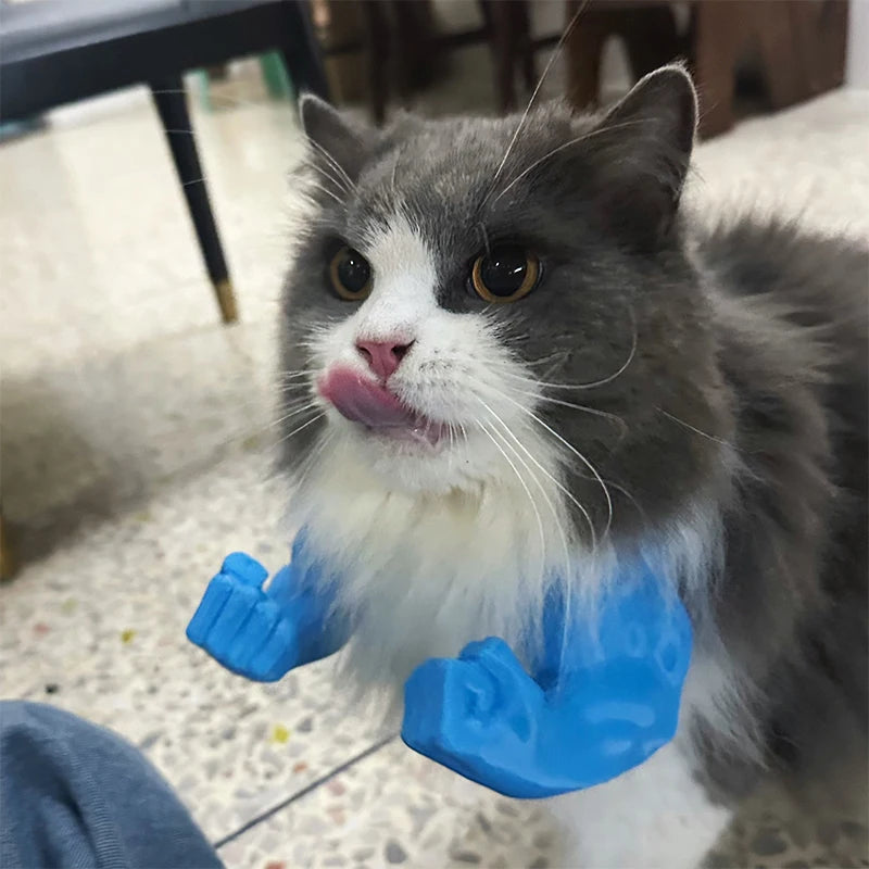 Funny Cat Muscle Arm Clothing Decoration Props 3D Printed Pet Interactive Neck Hanging Toy Role-playing Accessories Birthday Toy