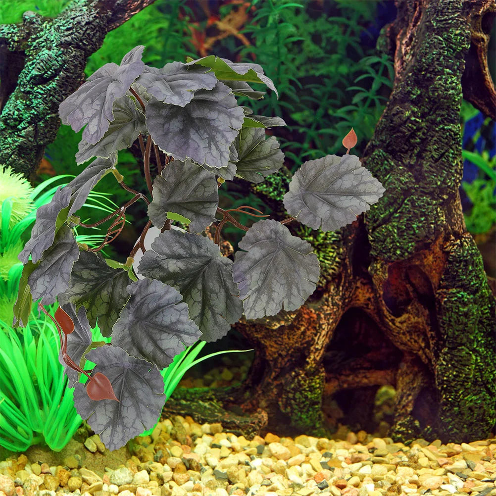 Hermit Crab Plants for Tank Suction Cups Hanging Vines Fake Aquarium Reptile Climbing Decor Plastic Artificial Indoor