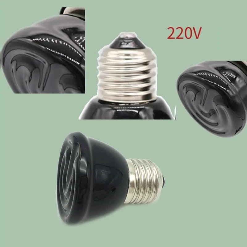 Mini Pet Reptile Infrared Ceramic Heating Lamp 220V Heat Emitter Light Bulb 50W 75W 100W E27  Turtle Warm Bulbs F2
