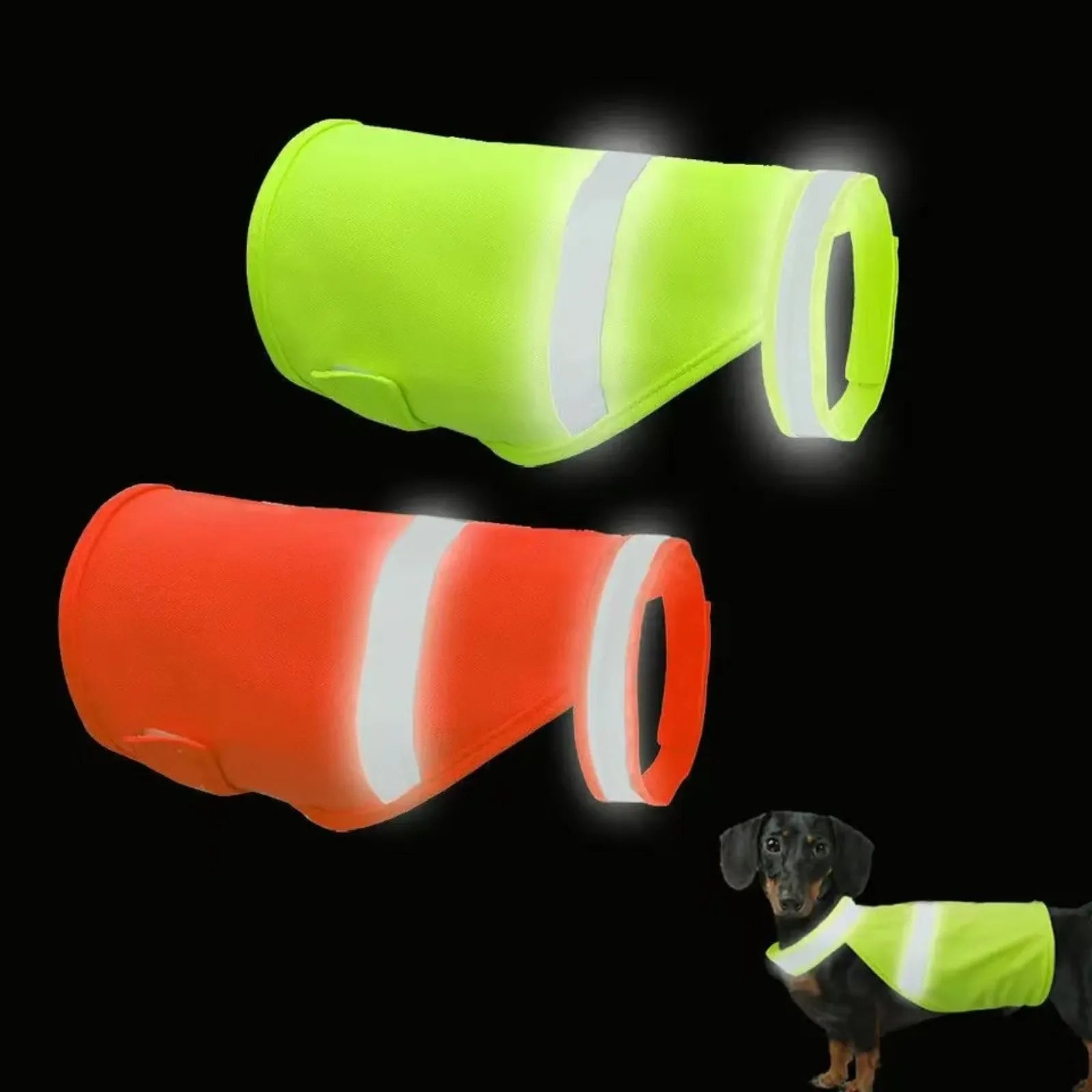 Reflective Dog Safety Vest Breathable Adjustable Puppy Visibility Jacket Comfortable Bright Orange Pet Fluorescent Clothes
