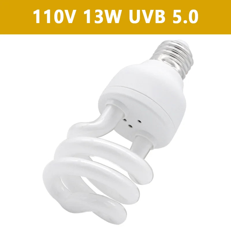 UVB5.0 10.0 110v-220v Lizard Calcium Supplement Lamp 13W 26W UV Bulb E27 Energy Saving Reptile Lamp Turtles and Amphibians