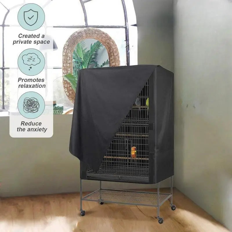 Bird Cage Cover Waterproof Dustproof Oxford Cloth Cage Cover Protective Bird Cage Supplies Two Handle Top Design Adjustable