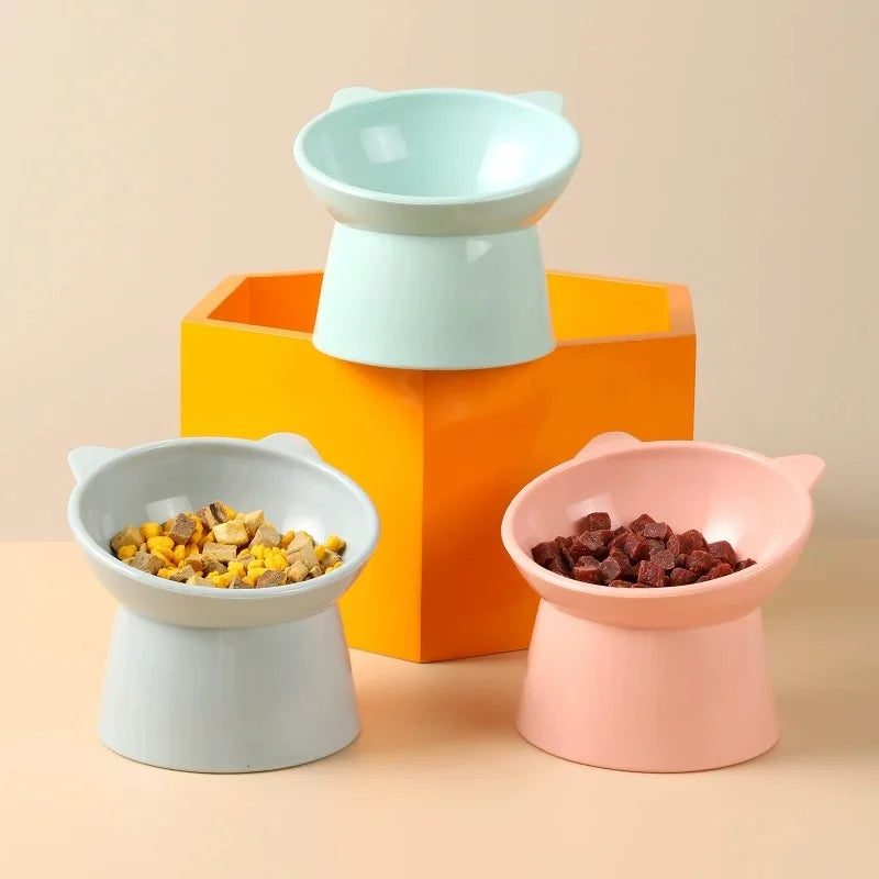 Tilted Cat Food Bowl Elevated Cat Bowl Ergonomic Cat Food Dish Anti Vomiting Raised Cat Food Bowl Non Slip for Cats Dogs