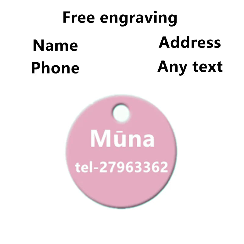 2pcs Free Laser Engraving Pet Dog ID Tag Cat Puppy Name Pendant Tags Personalized Custom Pets Tag Collar Anti-lost Nameplate